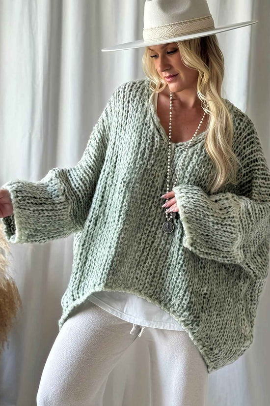 Plus Size, Women's Plus Size Oversized V-Neck Sweater - Winter Warm Solid Color Pullover, Elegant Casual Loose Fit Sweaters for Fall/Winter Layering, Hand Washable Cozy Blouse