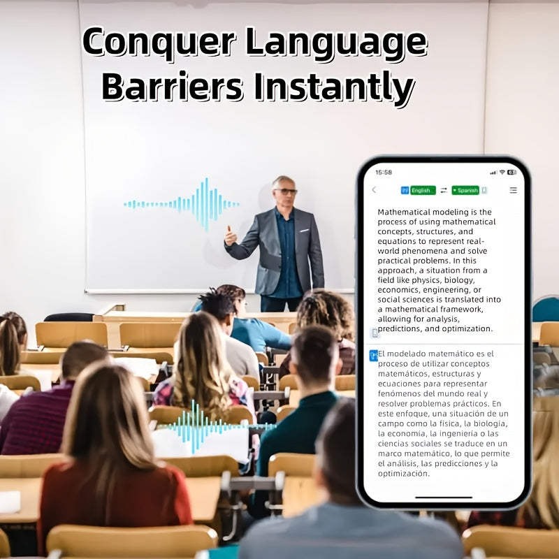 Real-Time Languages Smart AI Translation Earbuds - Translate In Real-Time, Providing Precise Simultaneous Interpretation to Eliminate Language Obstacles for Seamless Business Trips, Social Interactions, Education, Work, And C SS69