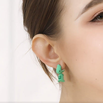 "Charming" 14-piece Cute Animal Earring Set - Dinosaur, Puppy And Whale Designs - Fun Clay-bite Jewelry Gift Fun Gifts And Accessories SS69