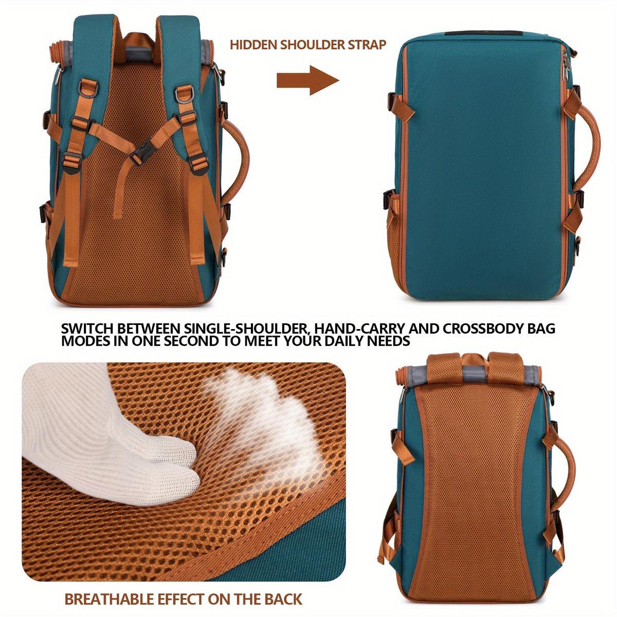 Large Capacity Laptop Backpack Compatible for 16-Inch Notebooks - Lightweight Soft Travel Hiking Bookbag with Adjustable Straps, Padded Back & Practical Pockets - Unisex Computer Backpack for, s, College ()