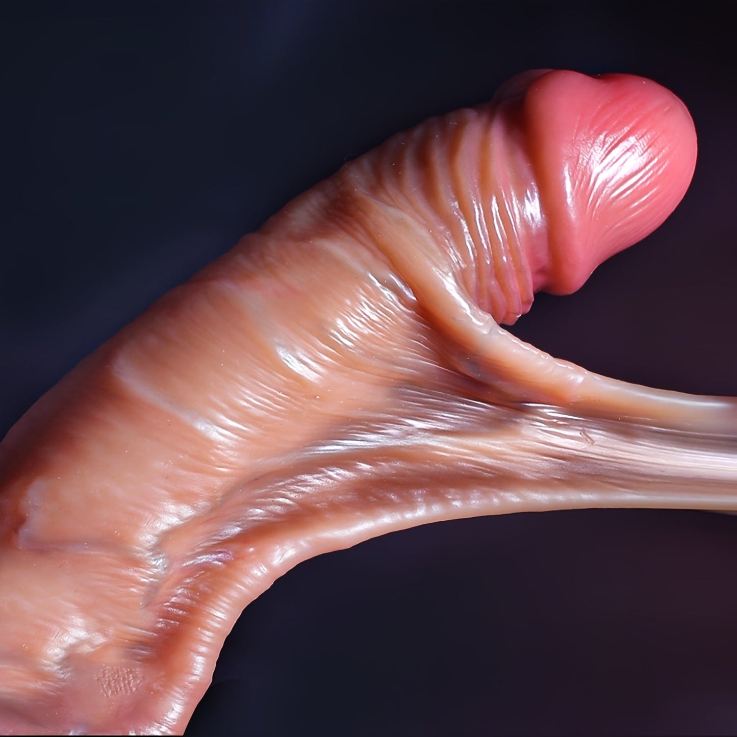 1pc Realistic Silicone Dildo 8.5inch, Foreskin Dildo with Suction Cup, Non-Electric Female Masturbator, Big Dick Anal Sex Toy for Women, Adult Erotic Play Accessory SS69