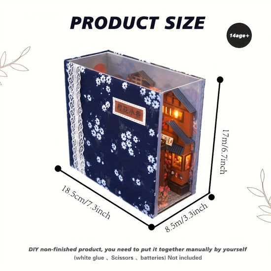 3D Handcrafted Cherry Blossom Alley Bookends, Japanese Style Miniature Model, Art Deco Home Decor, Thanksgiving Tabletop Display, Manufactured Wood, Dry Battery Powered (3 Button Batteries Not Included), Creative Valentine'S SS69