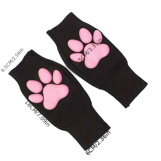 3D Three-dimensional Plush Knitted Fingerless Cat Claw Gloves for Party Dress Up Decoration Female