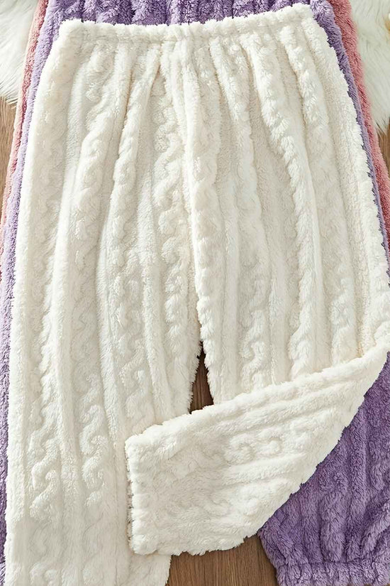 Plus Size Three-Pack Autumn/Winter Plush Jacquard Women's Loose Casual Lounge Pants