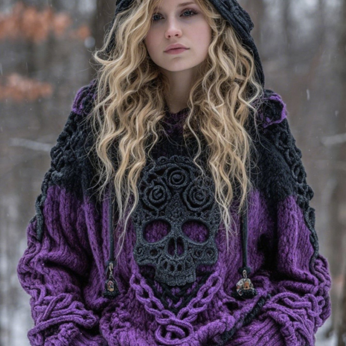 Halloween Skull Element Hoodie, 3D Print Sweatshirt, Loose Street Style Pullover, Suitable for Daily and Halloween Wear - Machine Washable Women's Clothing, Skull Print Sweatshirt, Casual Fashion, Soft Fabric, Urban Style, Re SS69 35.69 Purple / XXL