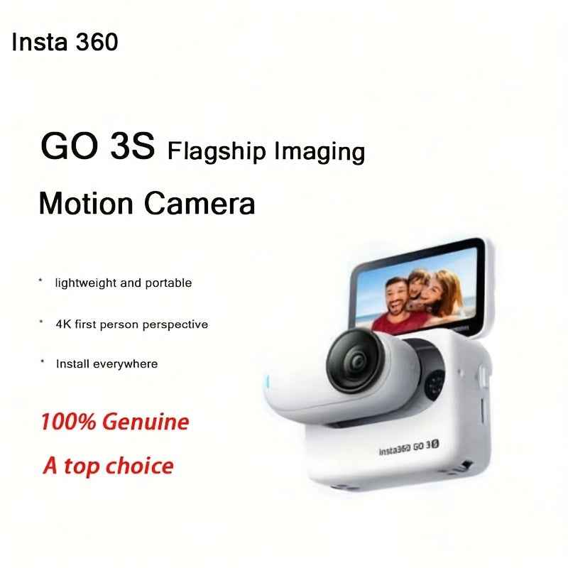 Insta360 GO 3S - 4K Tiny Portable Vlogging Camera, Hands-Free POVs, Mount Anywhere, Stabilization, 140 Min Battery Life, Pet POV