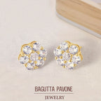 Moissanite Earrings, 4.2 Carat D Color VVS1 Flower Cut Diamond Moissanite Earrings, 925 Sterling Silvery Earrings, 18K White Gold Plated Fine Jewelry Earrings SS69