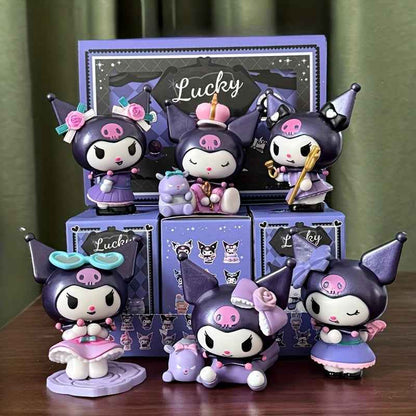 [Sanrio Kuromi Figures] Sanrio 6pcs Kuromi Figure Set - PVC Collectible Figures with Expressive Eyes, Dynamic Poses & Base - Perfect for Office, Home, Car Decor - Valentine's Day, Birthday Gifts, Playful Design, Detailed Scul