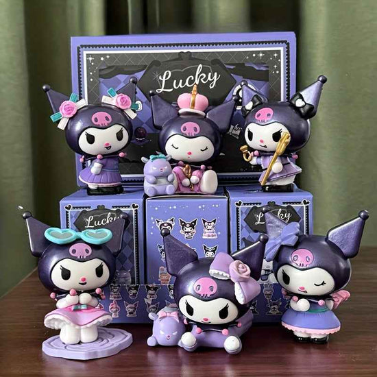[Sanrio Kuromi Figures] Sanrio 6pcs Kuromi Figure Set - PVC Collectible Figures with Expressive Eyes, Dynamic Poses & Base - Perfect for Office, Home, Car Decor - Valentine's Day, Birthday Gifts, Playful Design, Detailed Scul