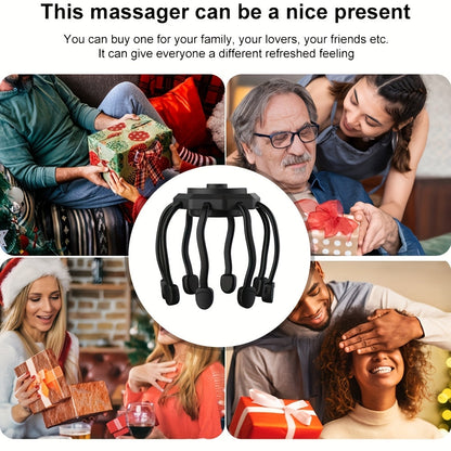 8-Finger Scalp Massager - Portable, USB Rechargeable Electric Head Massager with 3 Modes for Deep Relaxation And Relax, Relax Device | Modern Headgear | Rechargeable Battery, Scalp Massage SS69
