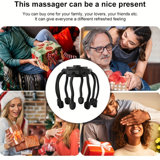 8-Finger Scalp Massager - Portable, USB Rechargeable Electric Head Massager with 3 Modes for Deep Relaxation And Relax, Relax Device | Modern Headgear | Rechargeable Battery, Scalp Massage SS69