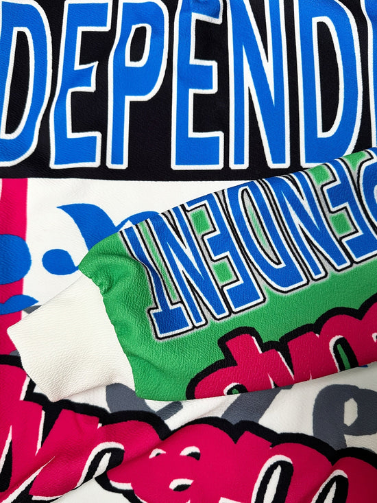 Slayr Collection Women'S Elegant Polyester Spandex V-Neck Sweatshirt with Bold Alphabets Print, Long Sleeve Casual Sport Pullover with High Stretch, Regular Length - For Women - Perfect for Casual Wear & Sports - Stylish Gift SS69