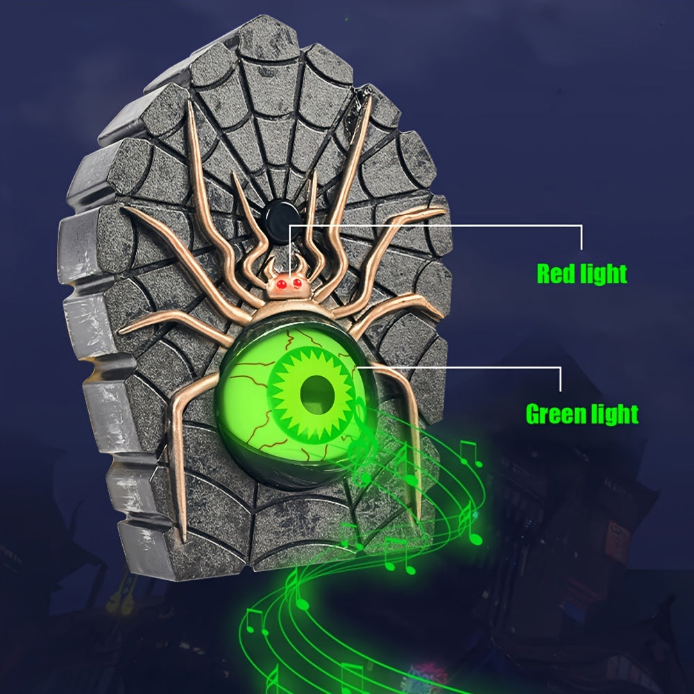 Sinister Haunted Doorbell - Luminous Ghostly Eye, Horror Sound Effects, and Animated Movement - Battery-Operated Halloween Decorative Hanging Prop for Universal, Oktoberfest, and Day of the Dead Celebrations (Requires 3 AAA B SS69