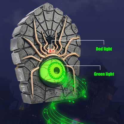 Sinister Haunted Doorbell - Luminous Ghostly Eye, Horror Sound Effects, and Animated Movement - Battery-Operated Halloween Decorative Hanging Prop for Universal, Oktoberfest, and Day of the Dead Celebrations (Requires 3 AAA B SS69