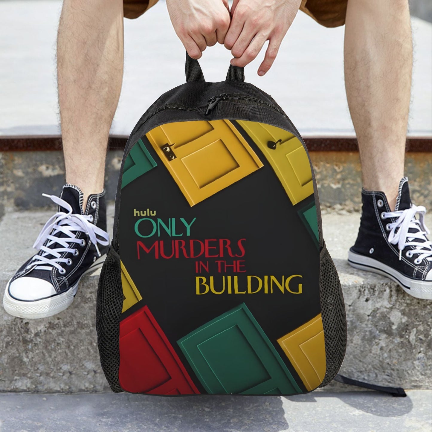1pc Only Murders in the Building Bookbag - Retro Washable Lightweight Daypack with Vibrant Colorful Design, Durable Zipper Closure & Multiple Compartments for School, Work, Travel - Perfect Gift for High School Students, Back SS69