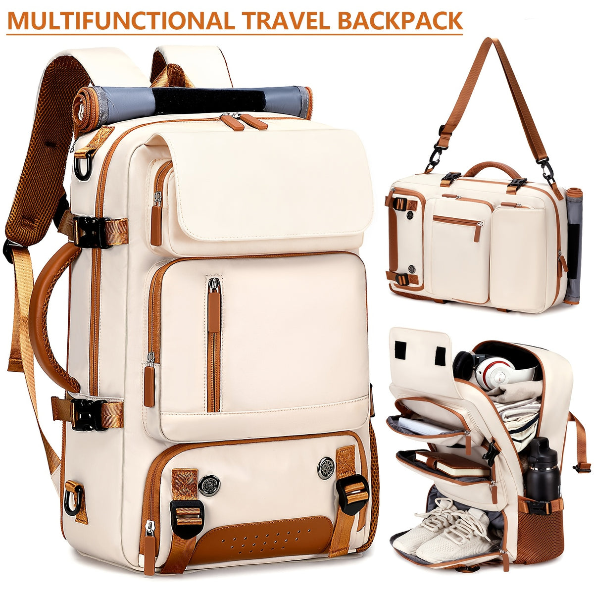 Large Capacity Laptop Backpack Compatible for 16-Inch Notebooks - Lightweight Soft Travel Hiking Bookbag with Adjustable Straps, Padded Back & Practical Pockets - Unisex Computer Backpack for, s, College ()