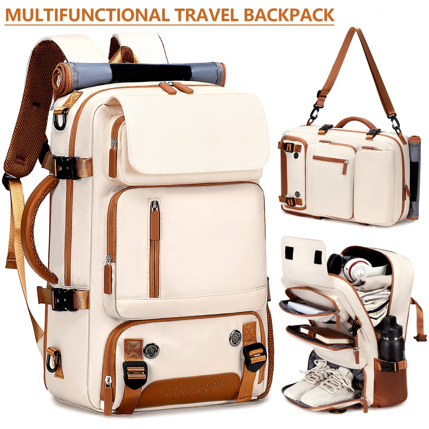 Large Capacity Laptop Backpack Compatible for 16-Inch Notebooks - Lightweight Soft Travel Hiking Bookbag with Adjustable Straps, Padded Back & Practical Pockets - Unisex Computer Backpack for, s, College ()