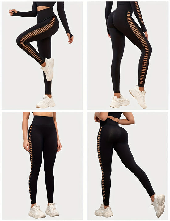 Seamless Lady Tie-Dye Yoga Pants, Side Hollow Butt Lift Workout Fitness Tights, Jogging Sports Leggings, Gym Clothing - SS69