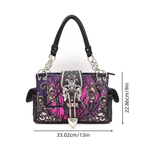 Camouflage Crown Buckle Western Style Purse Floral Shine Glow Country Handbag Women Shoulder Bag Crossbody Wallet Set SS69