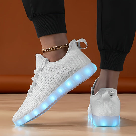 LED Light-Up Casual Sneakers - USB Rechargeable, Colorful Glowing Shoes for Men and Women, Breathable, Lightweight, Durable, All-Season Running Shoes, Casual Footwear | Vibrant Casual Shoes | Lightweight Footwear SS69