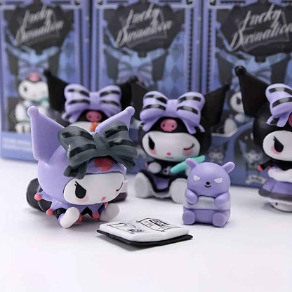 [Sanrio Kuromi Figures] Sanrio 6pcs Kuromi Figure Set - PVC Collectible Figures with Expressive Eyes, Dynamic Poses & Base - Perfect for Office, Home, Car Decor - Valentine's Day, Birthday Gifts, Playful Design, Detailed Scul