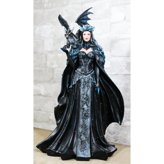 Large Gothic Black Dragon Witch Dark Queen Robe Statue - Black Friday Sale, Halloween Decor, Gothic Home Decoration, Dark Fantasy Witch Statue, Witchcraft Art, Gothic Dragon Decoration, Dark Queen Mini Statue, Fantasy Gothic SS69 187.69 black