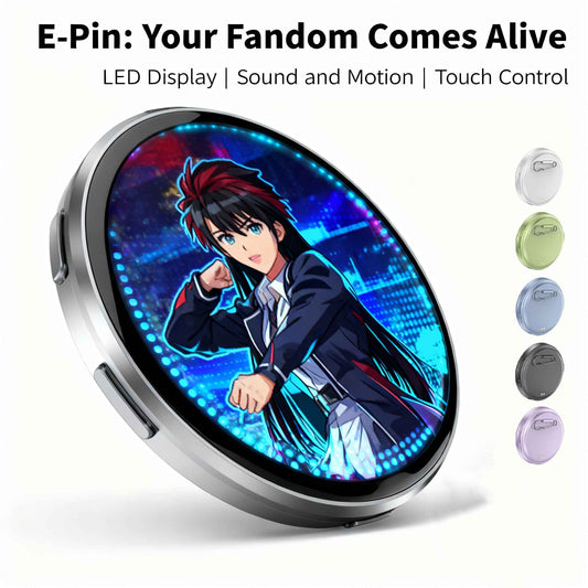 Creative Touch Screen Electronic Badges, Wearable Decorative Electronic Pins, Outdoor Decorative Badges, Content for Friend Search And Sharing, Matching Companions for Outdoor Socializing