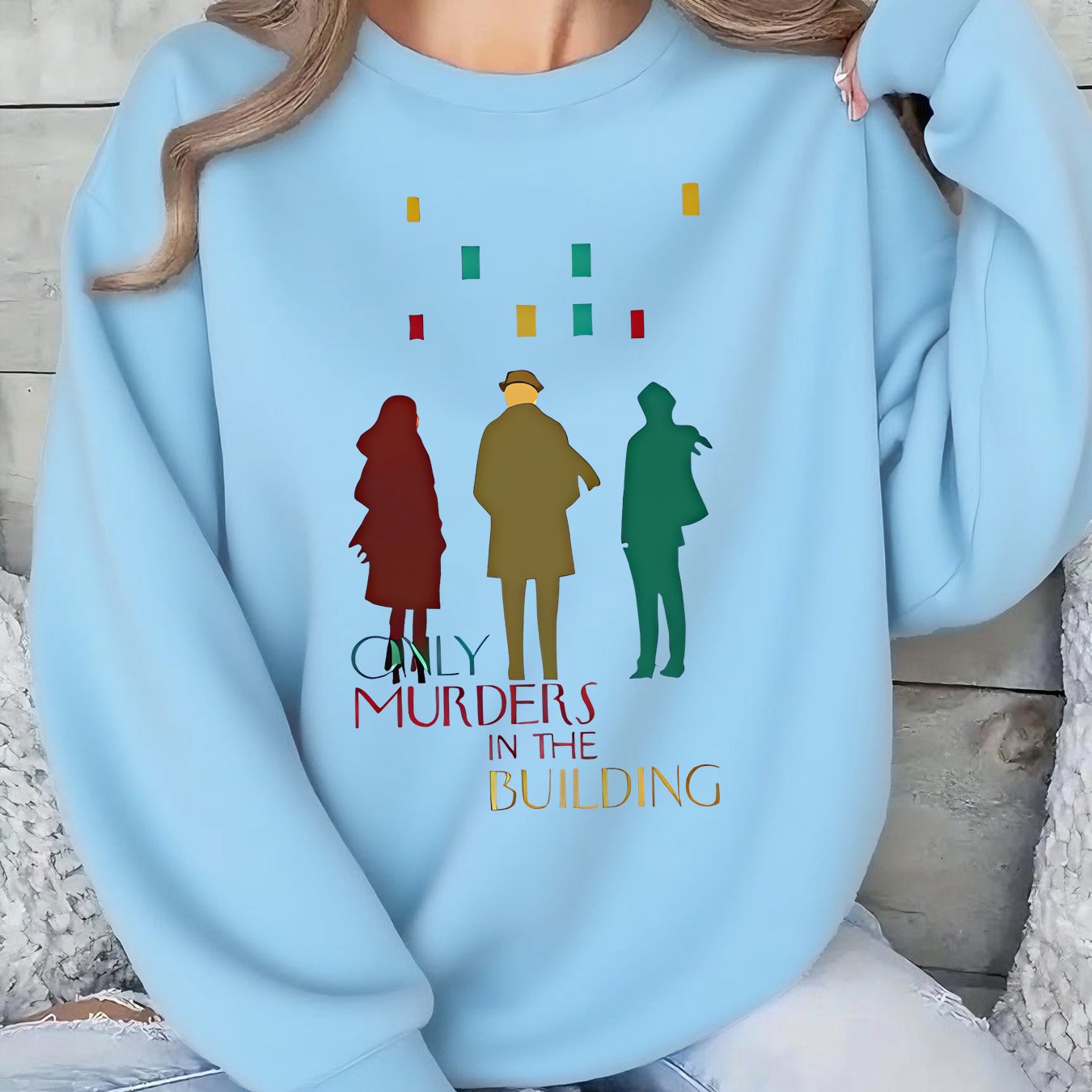 Women'S Sweater - TV Show Inspired Murder in the Building Graphic Pullover, Lightweight Crewneck Sweater for Fans, Birthday/Graduation Gift, Everyday & Special Occasion Outfit - Soft Women'S Sweater, Holiday Clothing, Comfort SS69 19.69 Sky Blue / XL