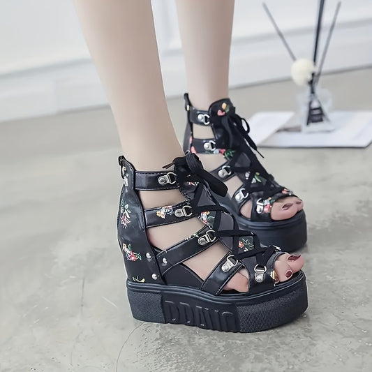 Elegant And Stylish Women'S Sandals with a Thick Sole, Designed for Comfort And Available in Larger Sizes.