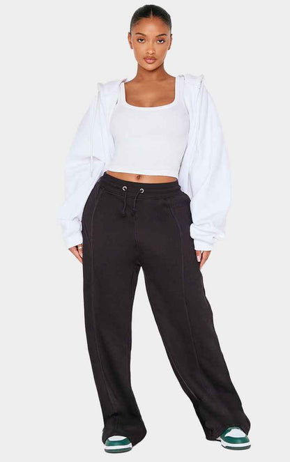 Shape Grey Marl Binded High Waist Wide Leg Joggers