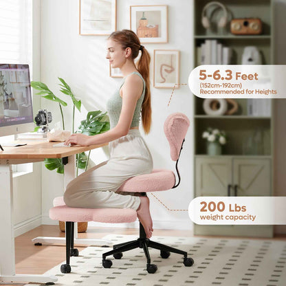 Ergonomic Cross Legged Office Chair | 360° Swivel, Adjustable Height, Lumbar Support, Velvet and PU Leather Black, Stainless Steel Frame, Memory Foam, Perfect Christmas Gift for Fidgety Sitters and Yoga Lover.