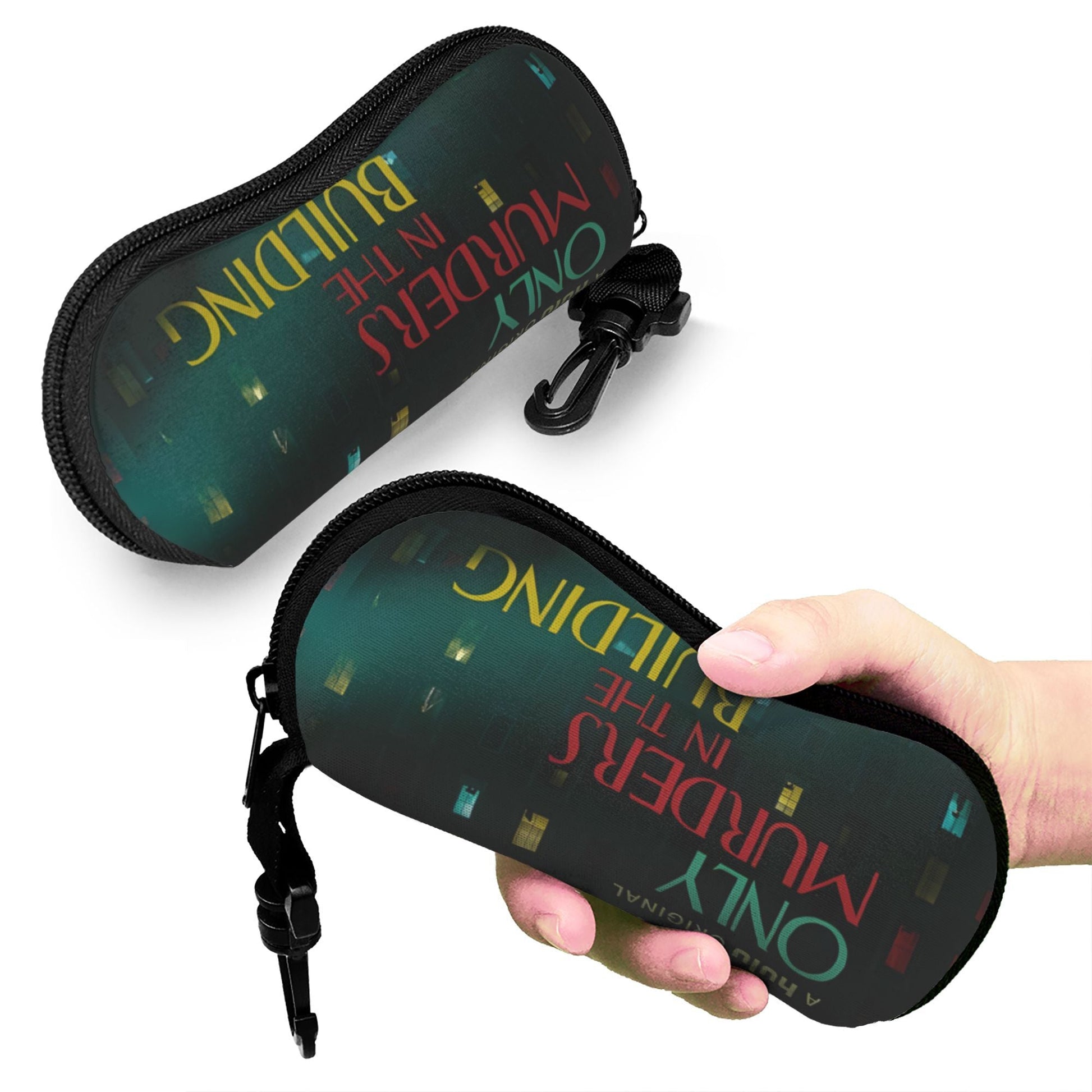 1pc Only Murders in the Building TV Show Logo Glasses Case - Iconic TV Series Design with Characters' Names, Zippered Waterproof & Scratch-Resistant Eyewear Holder, Ultra-Light Travel Case for Men & Women (Fits All Glasses Fr SS69