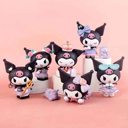 [Sanrio Kuromi Figures] Sanrio 6pcs Kuromi Figure Set - PVC Collectible Figures with Expressive Eyes, Dynamic Poses & Base - Perfect for Office, Home, Car Decor - Valentine's Day, Birthday Gifts, Playful Design, Detailed Scul