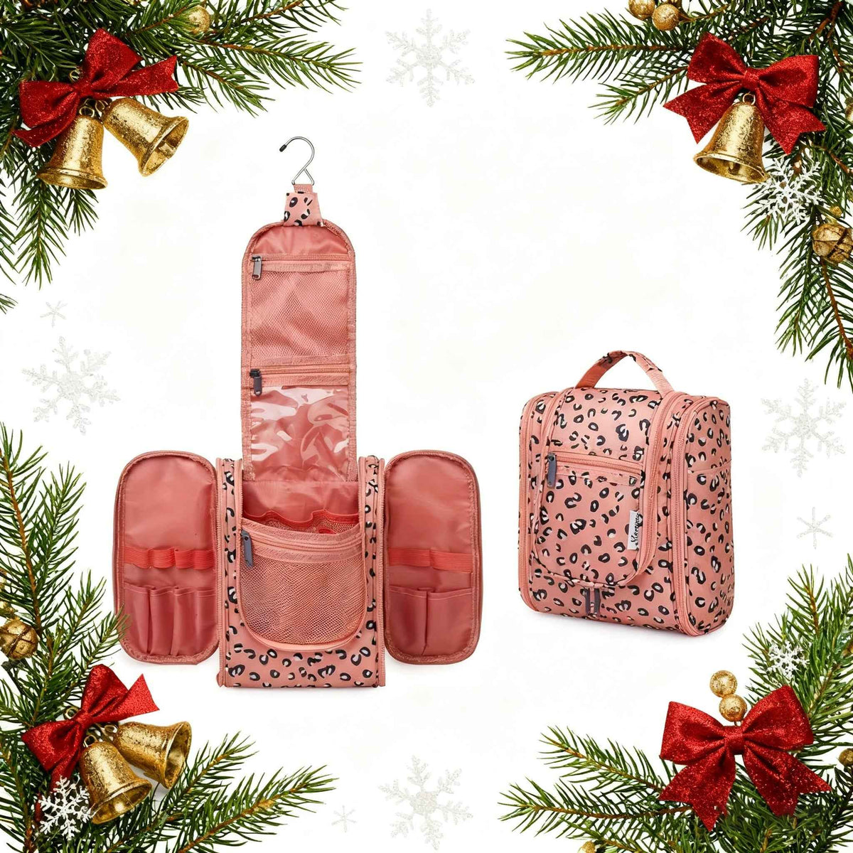 Travel Bag for Toiletries Cosmetic Bags for Women Hanging Toiletry Bag Multi-compartment Makeup Bag Organizer Bag for Essentials Accessories Makeup Bag for Cruise Essential Items Christmas Gift