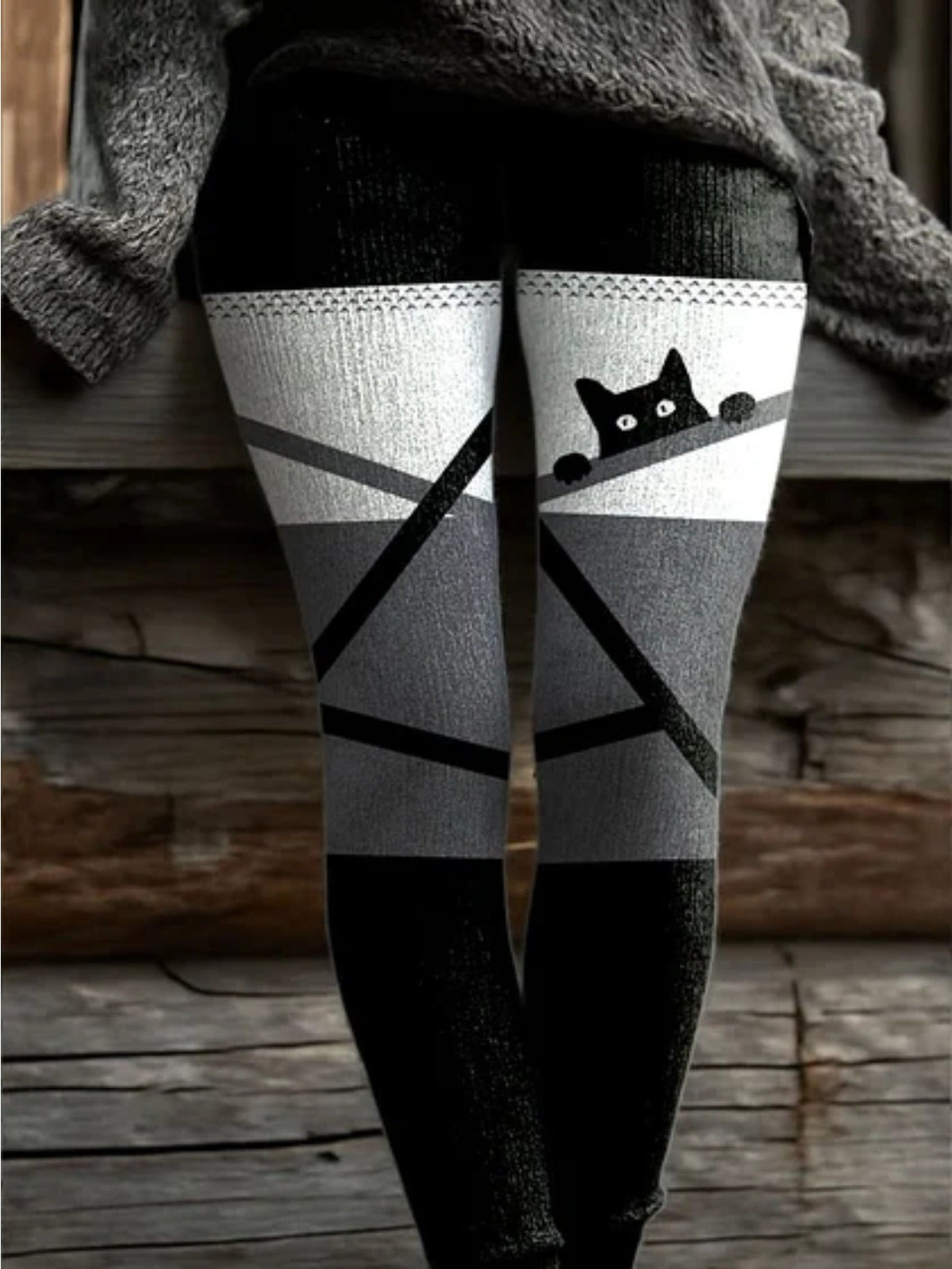 1 Pair Gothic Bat Print Leggings - Black & Purple Striped Asymmetrical Pants with Bat Wing Design, Retro Stretch Tights for &, Limited Edition Winter Warmth, Halloween Costume & Themed Party Outfit (Machine Washable) SS69