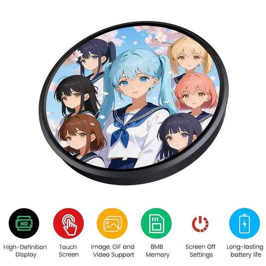 Creative Touch Screen Electronic Badges, Wearable Decorative Electronic Pins, Outdoor Decorative Badges, Content for Friend Search And Sharing, Matching Companions for Outdoor Socializing