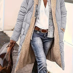 Women's Plus Size Hooded Quilted Teddy Parka Winter Coat