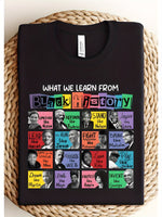 Black History Month T-Shirt - Inspirational Leaders Graphic Tee, Casual Crew Neck, Short Sleeve, 180g/㎡, Women's Educational Apparel SS69