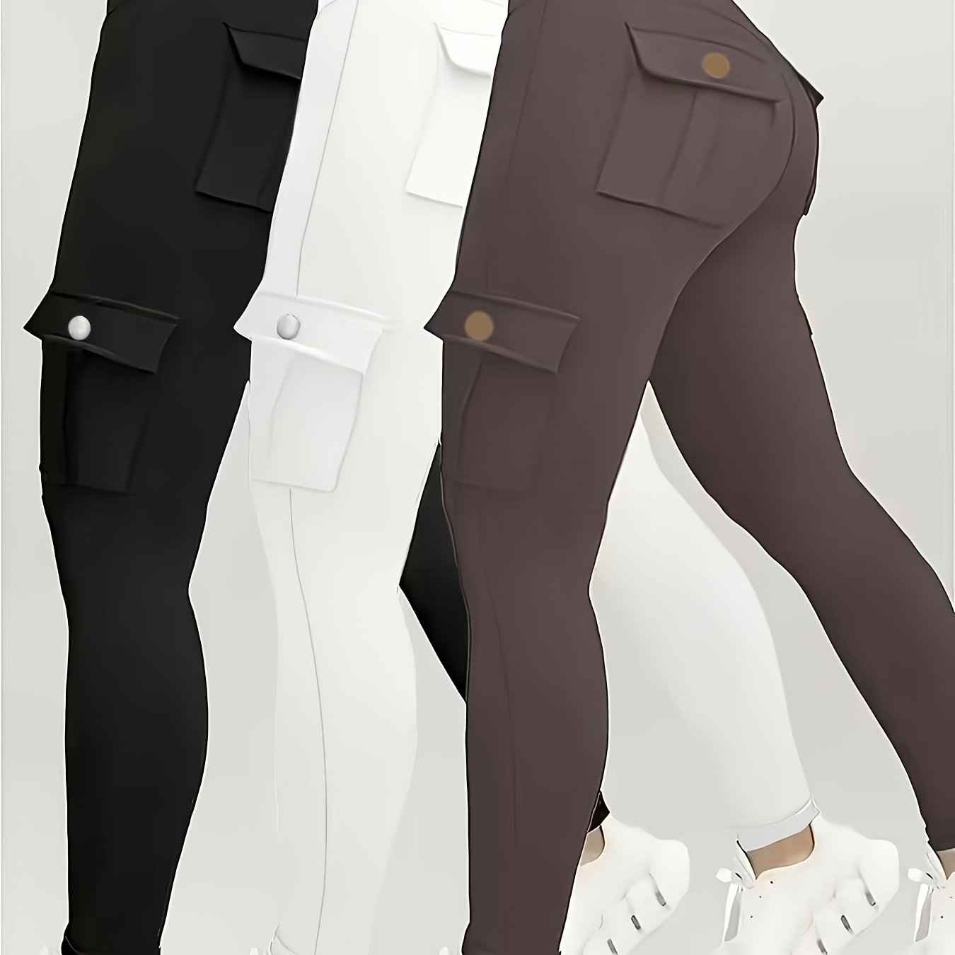 Plus Size, Three-Pack Plus Size Solid Color High-Waisted Stretchy Jeans