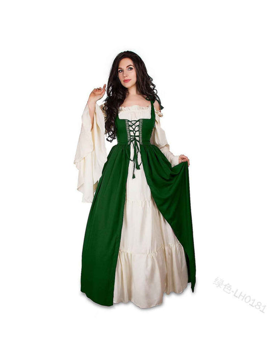 Women's Halloween Costume: Retro Court Two-Piece Gown, Medieval Drama/ Stage Performance Outfit, Halloween Costumes For Women, Costume Halloween, Costumes For Women, Halloween Costume Women, Halloween Costumes Women, Drama Re
