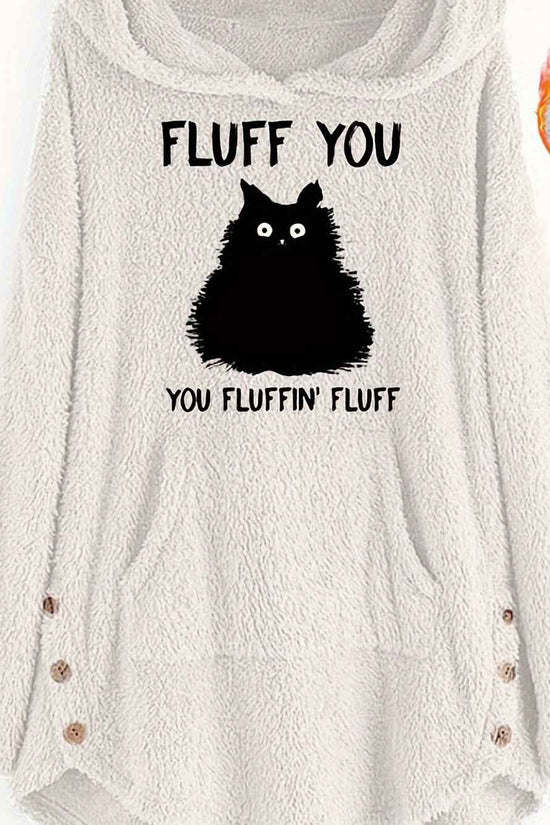 Plus Size, Plus Size Women's Autumn Winter -Lined Thickened Hooded Hand- Sweatshirt