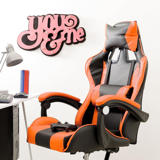 Baroni Home Gaming Chair, Ergonomic Office Chair with Adjustable Backrest, Headrest And Lumbar Support SS69