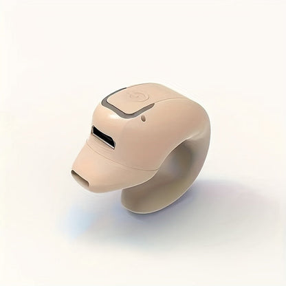 Clip-On Wireless Earbuds with Noise Cancellation, Phone Control, Rechargeable Lithium Polymer Battery, Comfortable Headphone Design for Sports, Camping, and Panoramic Sound Effects, Earbuds Wireless SS69 10.69 Beige