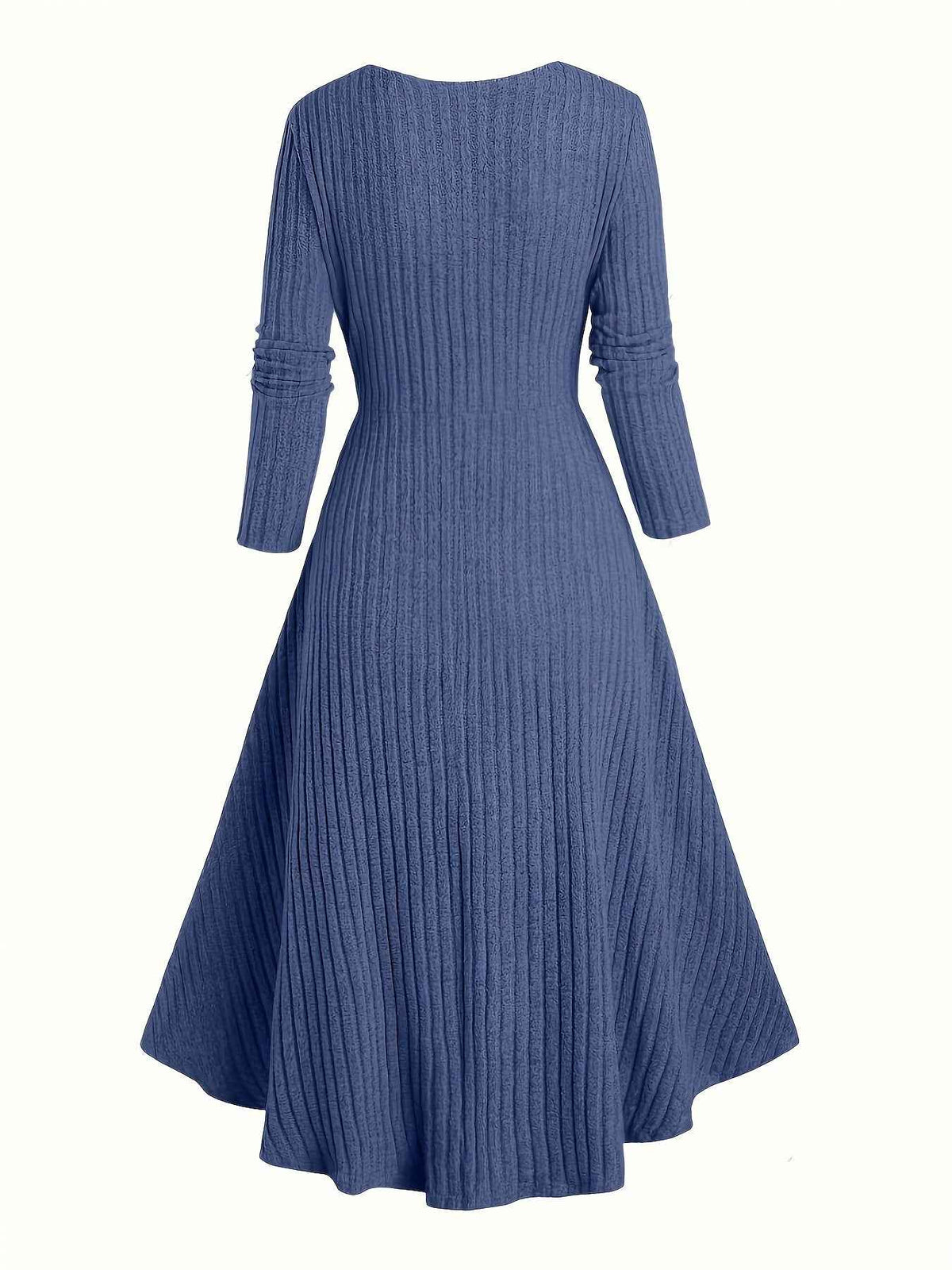Ribbed Dress , Long-Sleeve , for Autumn And Winter , Commutes