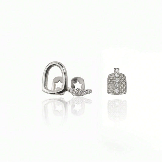 RAPIKING 2pcs Stylish Hip Hop Grillz - Punk Style, Cubic Zirconia Inlaid, Unisex Teeth Caps for Streetwear Fashion, Ideal Christmas & Carnival Gifts - SS69