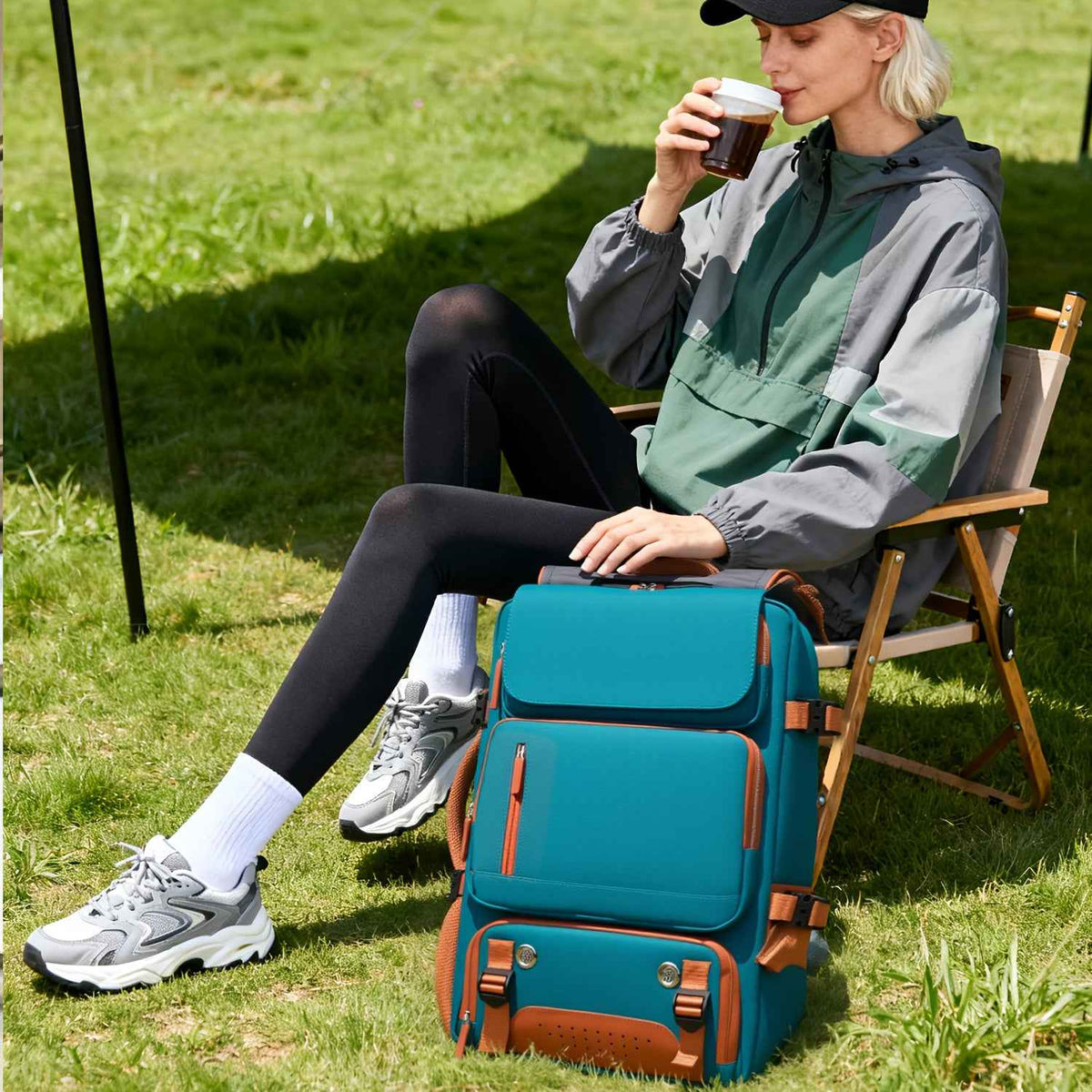 [Large Multifunctional] Large Multifunctional Backpack | Convertible, Laptop & Shoe Compartment, Zipper Closure, Adjustable Strap, Lining, Royal