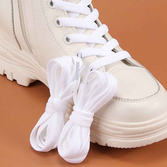 2 Pairs/4pcs of Solid Color Double-Layer 120 Cm Shoelaces, Versatile for Use with Sneakers, Flats, Canvas Shoes, Casual Shoes, And White Shoes for Both Men And Women, Without Battery