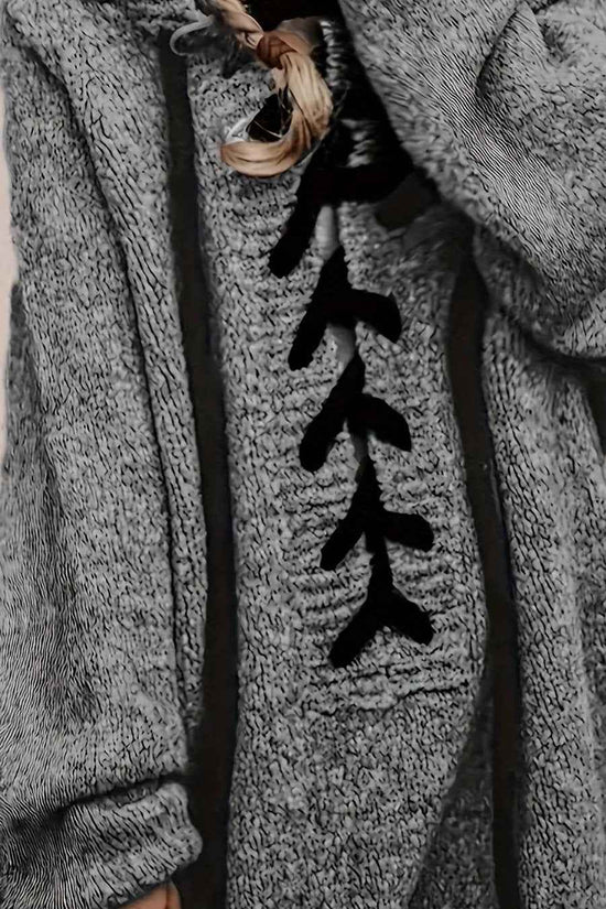 Plus Size, Plus-Size Women's Elegant Hooded Sweater - Long Sleeve Pullover with Adjustable Drawstring Hood, Soft Stretchy Fabric, Machine Washable, Solid Color Casual Winter Fall Tops, Sweater Hoodie, Autumn Apparel, Minimali