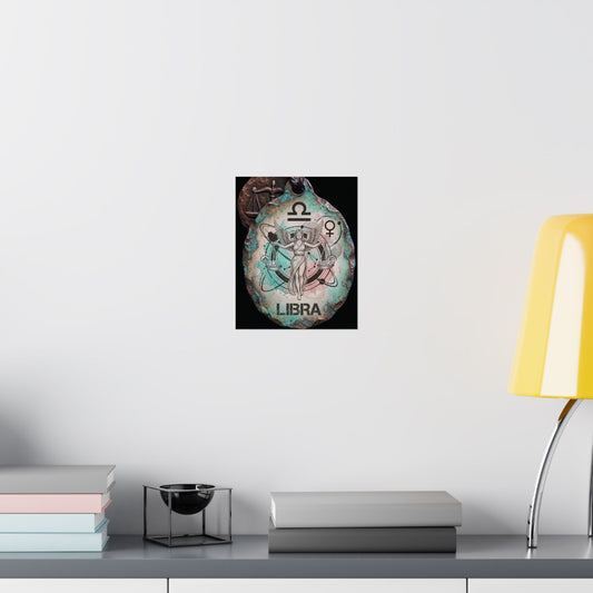 Libra Zodiac Matte Poster — Vintage Scales Astrology Wall Art