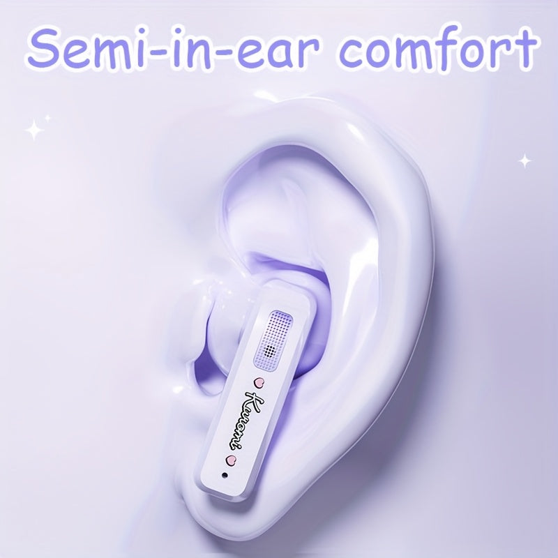 [Cute Kuromi Headphones] Sanrio Melody Kuromi Big Eared Dog Wireless Headphones - 3 Different Styles Available Cute Design with Battery Display Game Earplugs Unique Style Convenient for Carrying Smart Calls Suitable for Daily - SS69